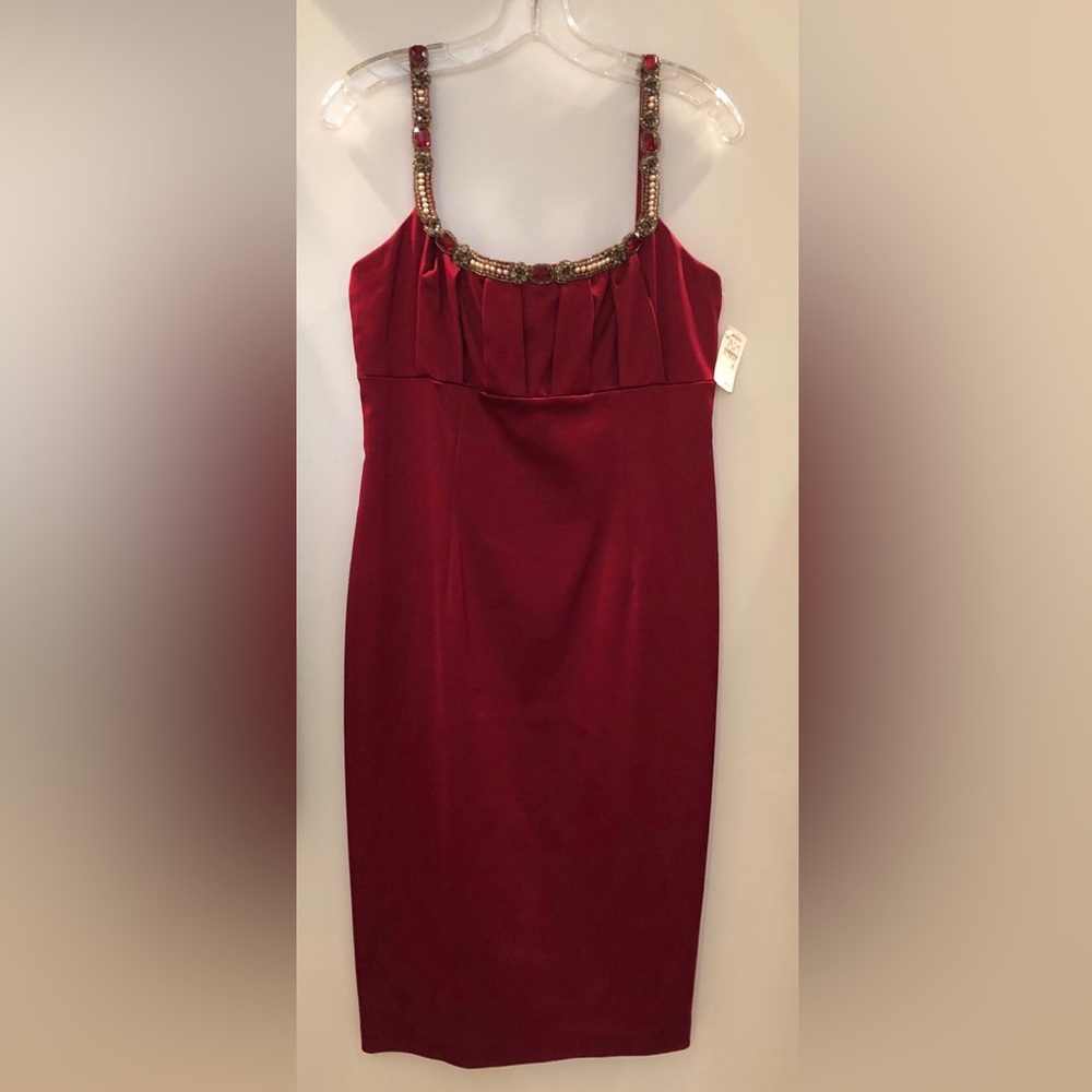 Ruby red cocktail dress by David Meister, size 8